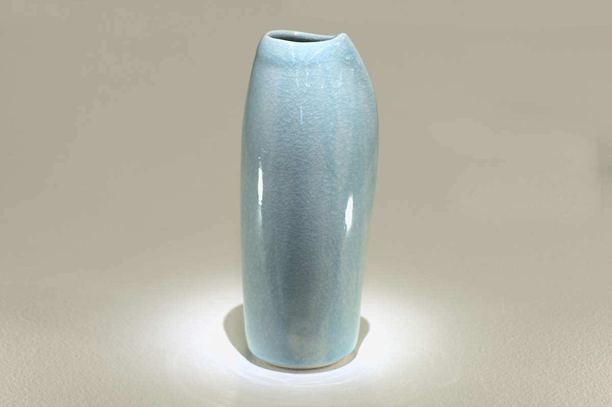 Blue Ice Crackle Vase
