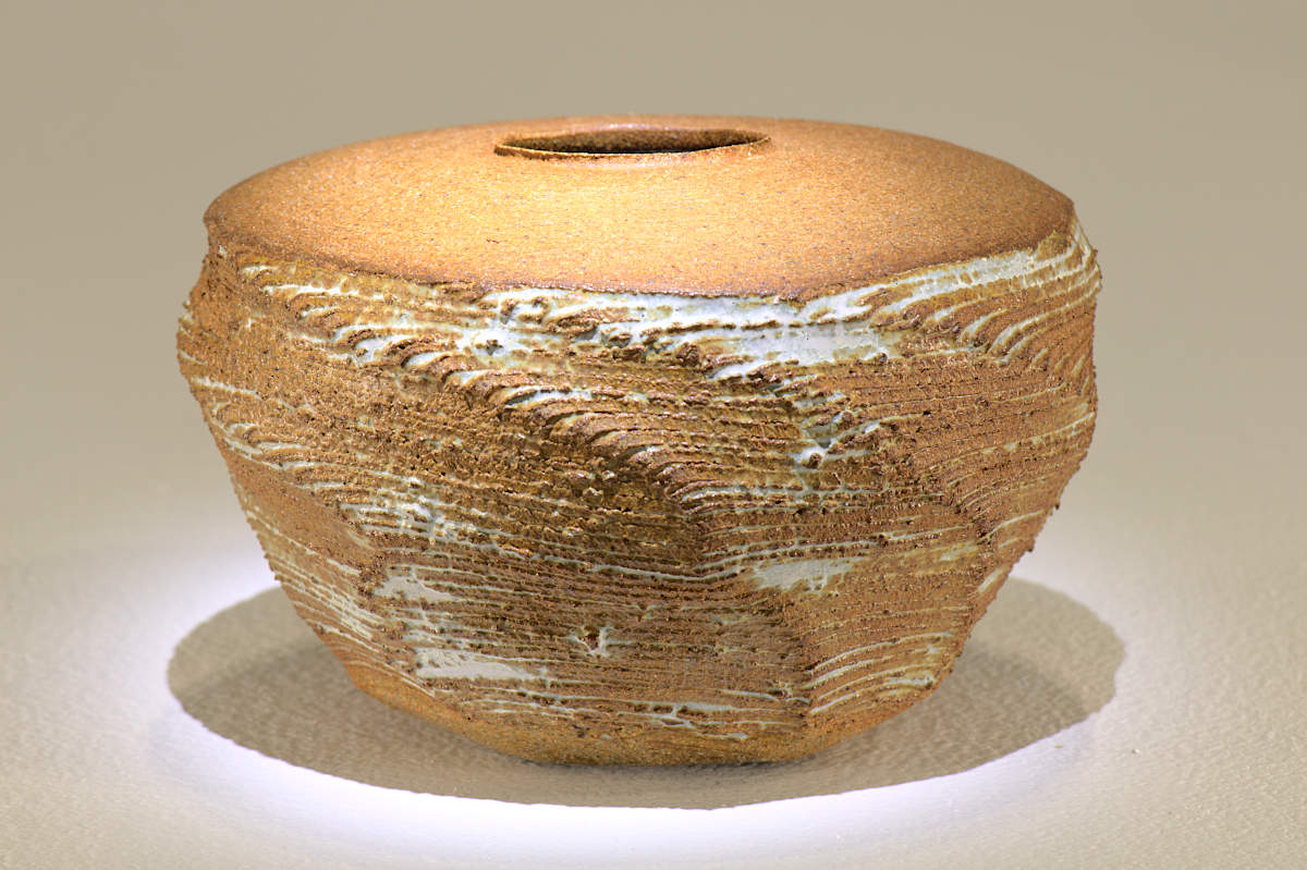 Faceted Textured Spherical Vase 7