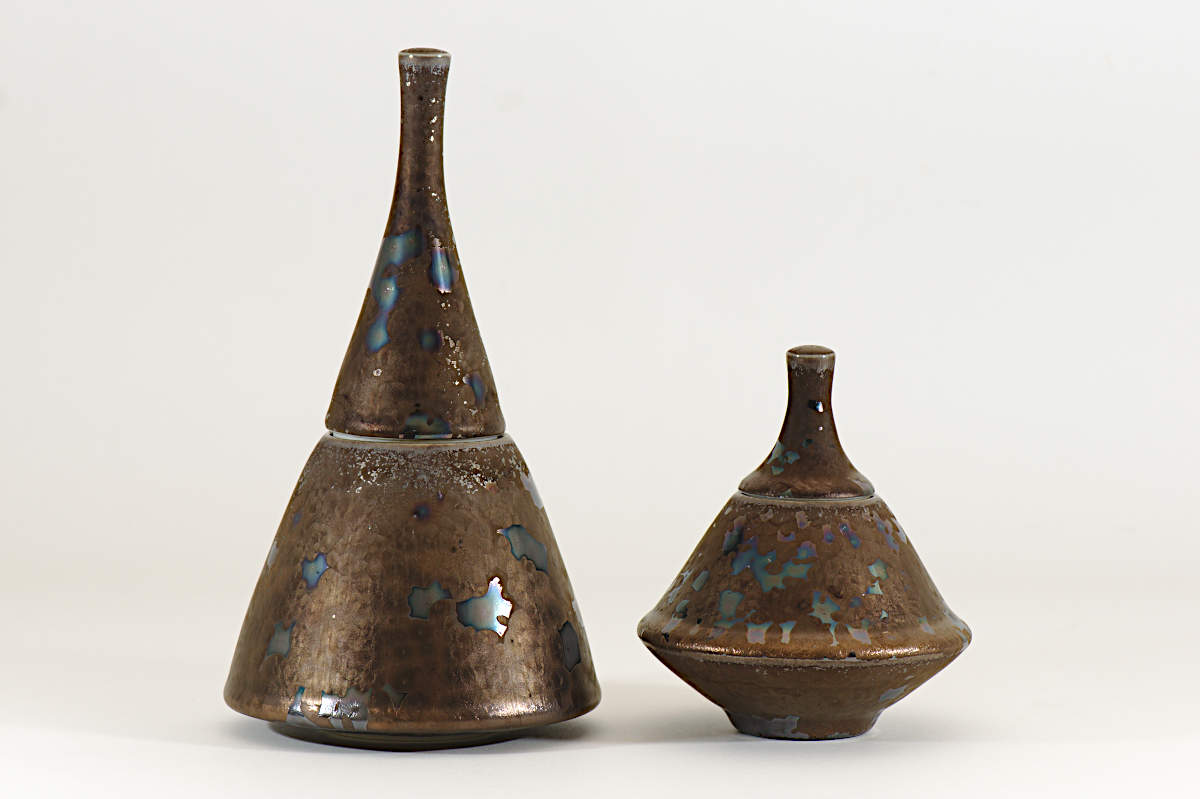 Lidded Containers Iridescent Crystalline Glaze