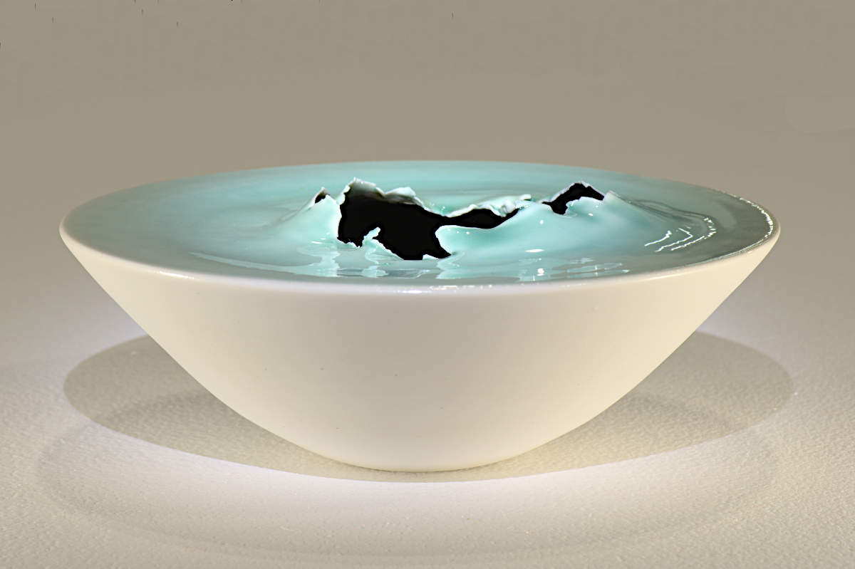 Torn Vase Teal Glaze