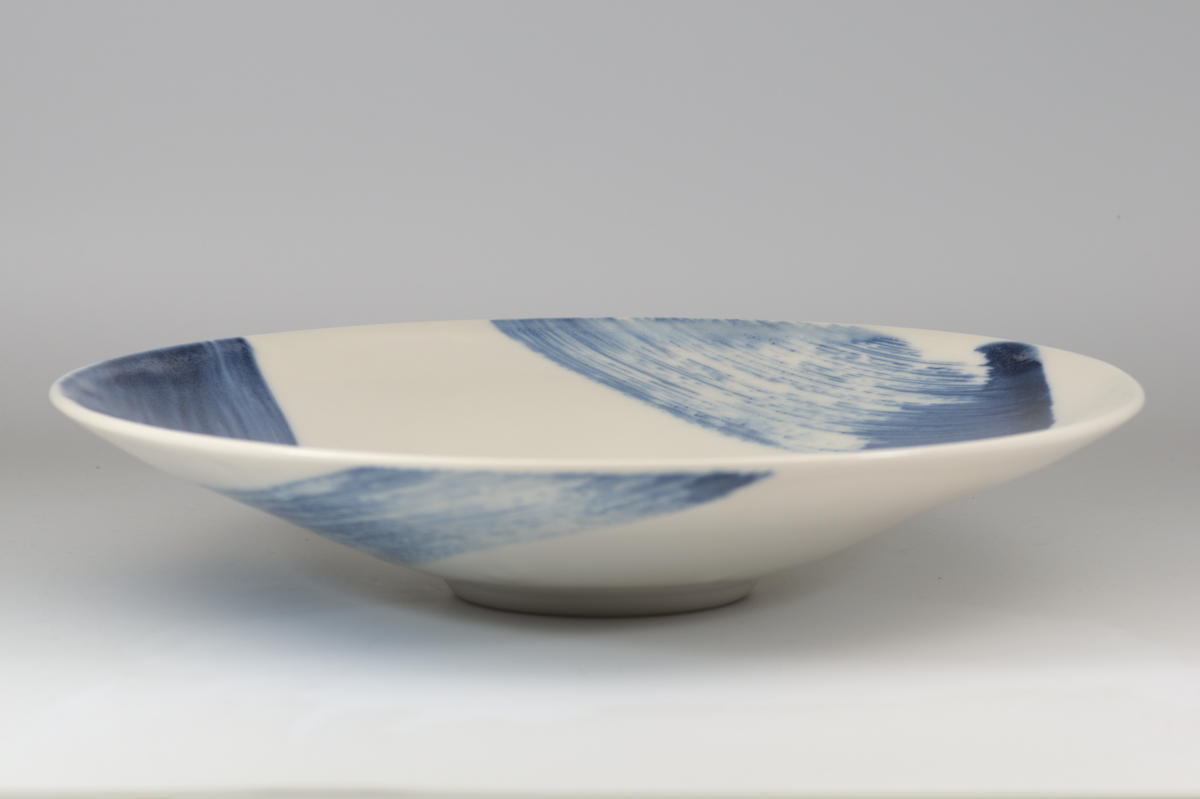 Blue and White Large Shallow Bowl