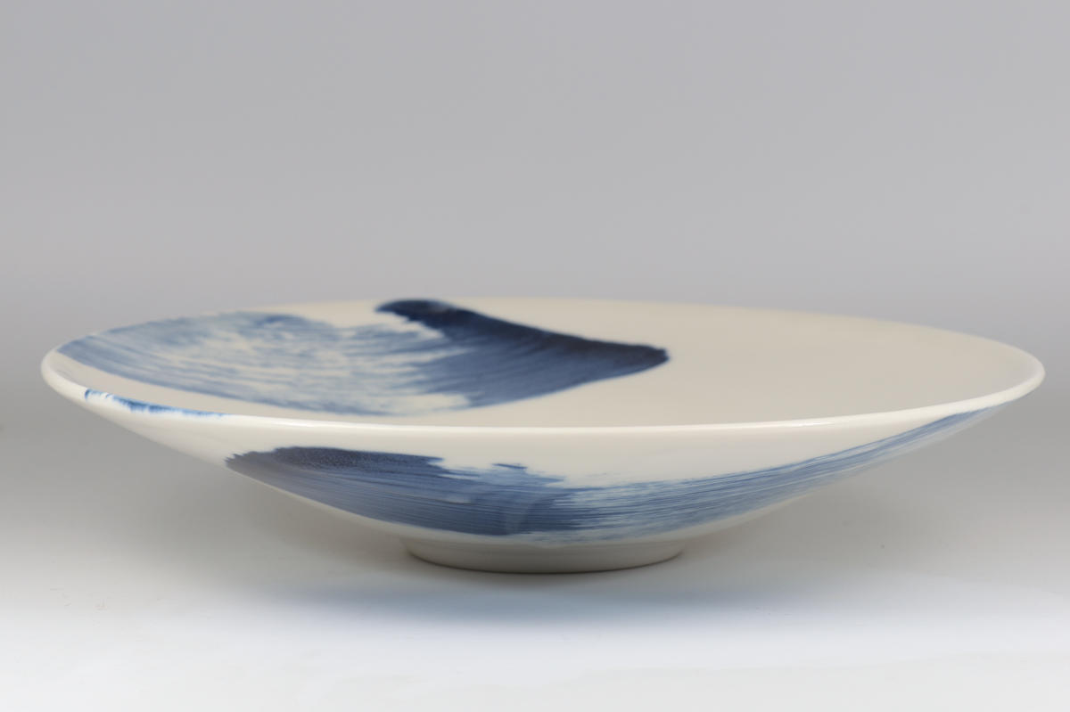 Blue and White Large Shallow Bowl