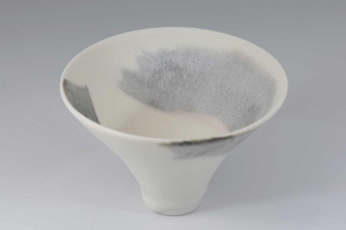 Cone Cup with Grey-Purple Brushwork