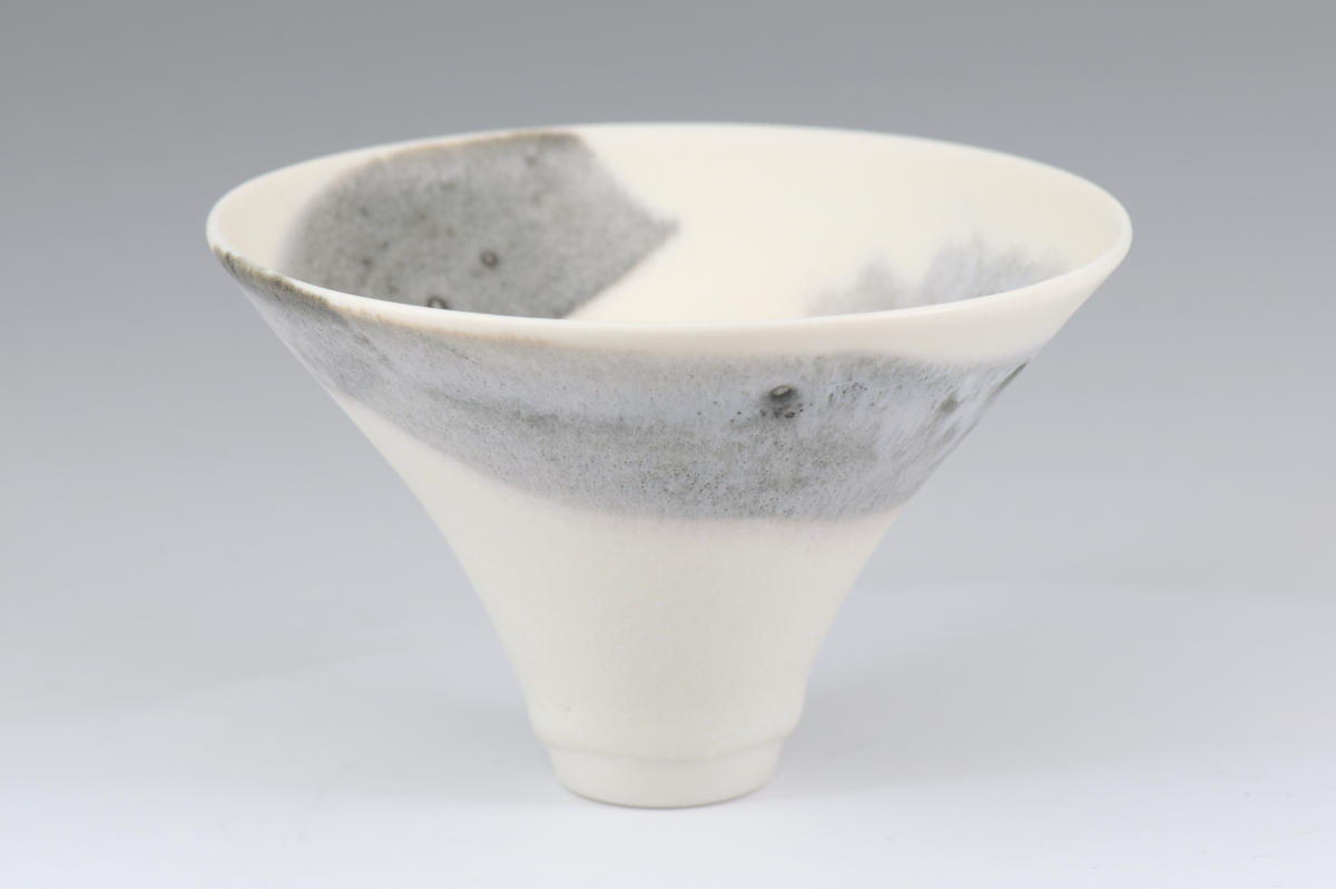 Cone Cup with Grey-Purple Brushwork