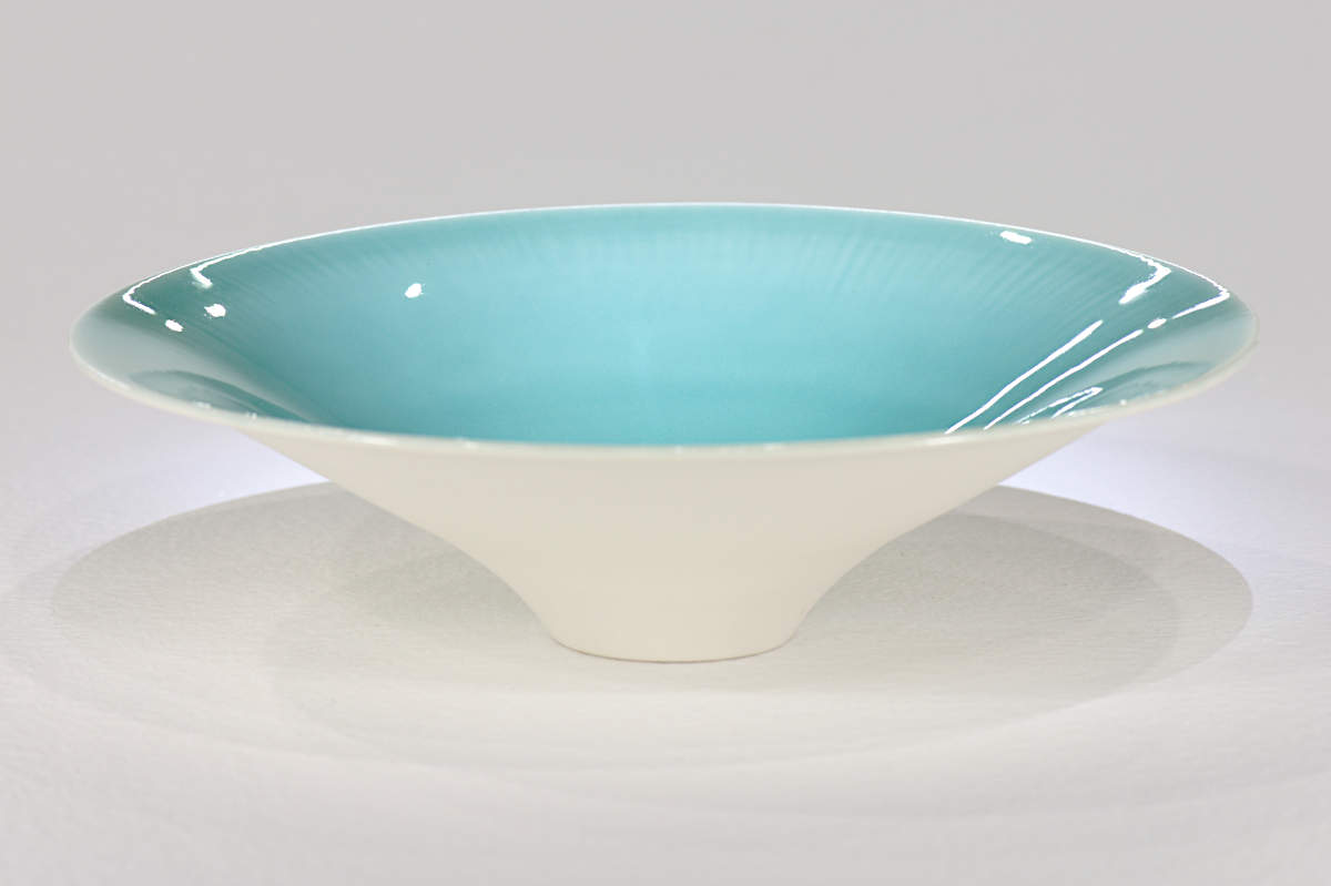 Porcelain Bowl Teal Glaze