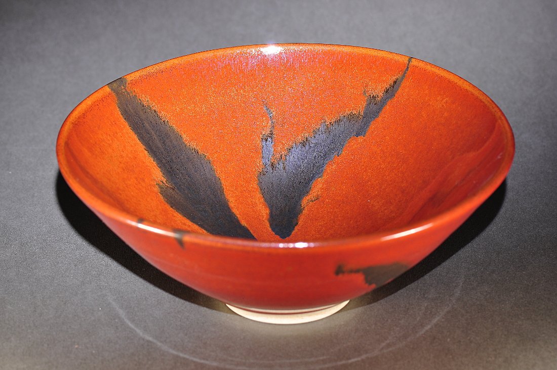 Kaki and Tenmoku Bowl